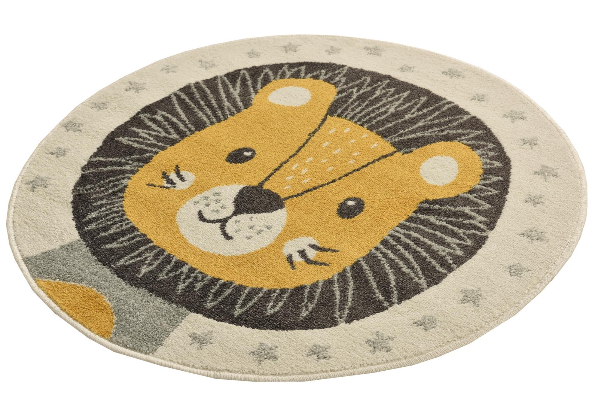 Rugs.com Whimsy Kids Collection Rug – 3 Ft Round Ivory Medium-Pile Rug Perfect for Kitchens, Dining Rooms - Image 4