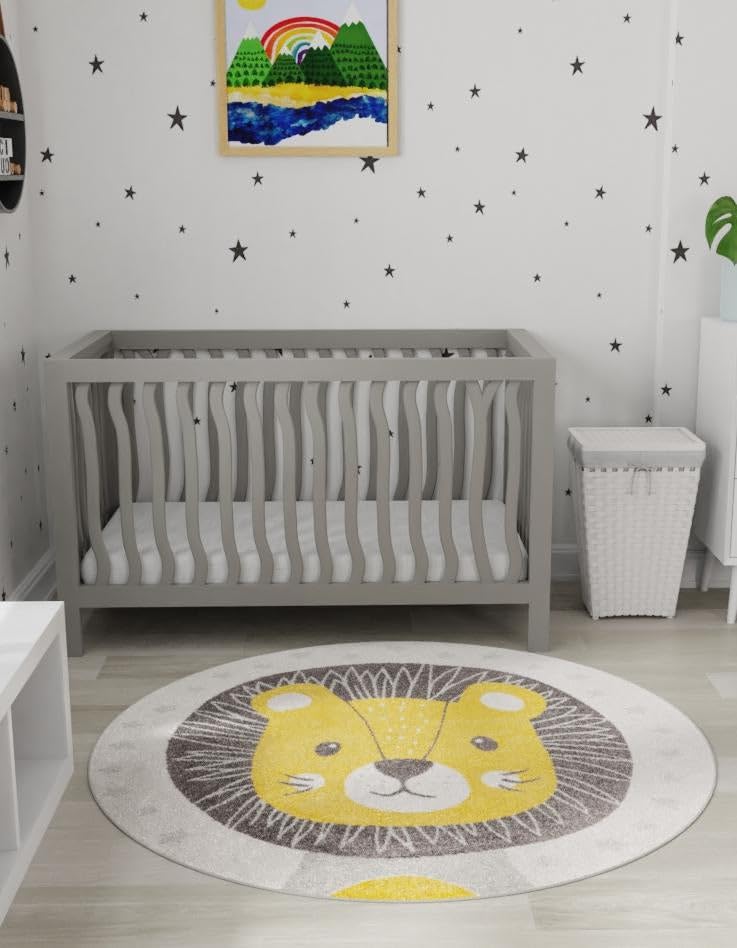 Rugs.com Whimsy Kids Collection Rug – 3 Ft Round Ivory Medium-Pile Rug Perfect for Kitchens, Dining Rooms - Image 6