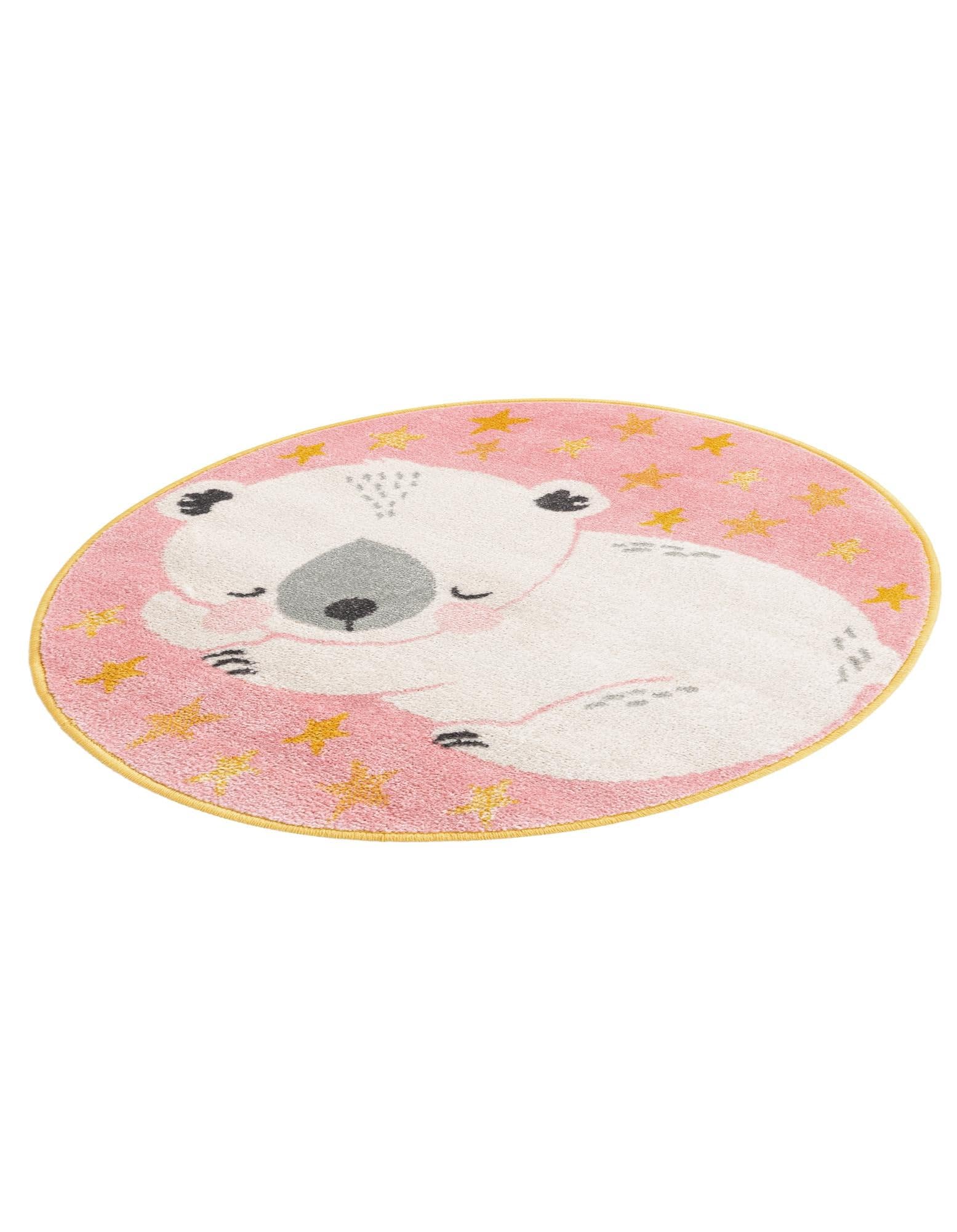 Rugs.com Whimsy Kids Collection Rug – 3 Ft Round Pink Medium-Pile Rug Perfect for Kitchens, Dining Rooms - Image 4