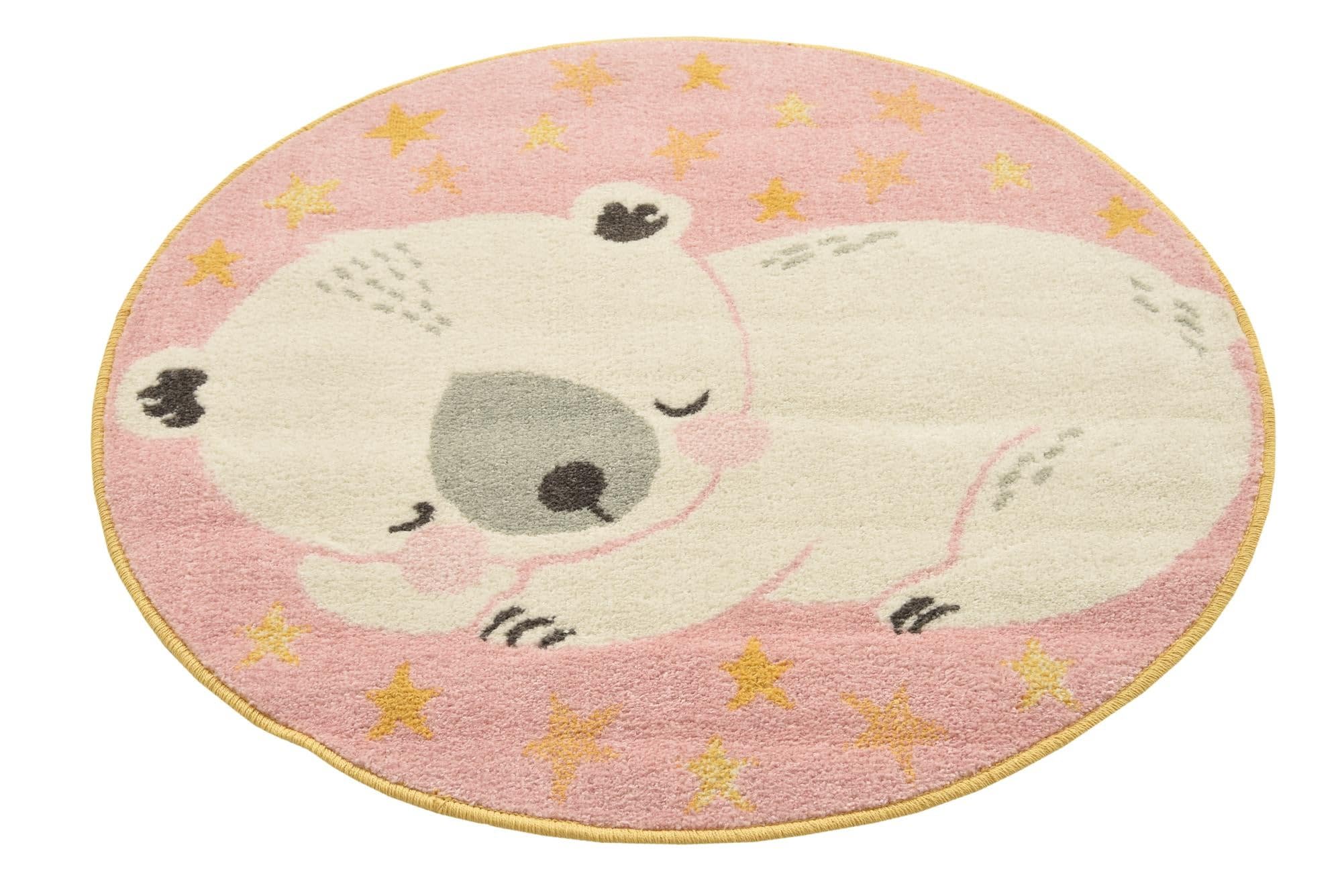 Rugs.com Whimsy Kids Collection Rug – 3 Ft Round Pink Medium-Pile Rug Perfect for Kitchens, Dining Rooms - Image 5