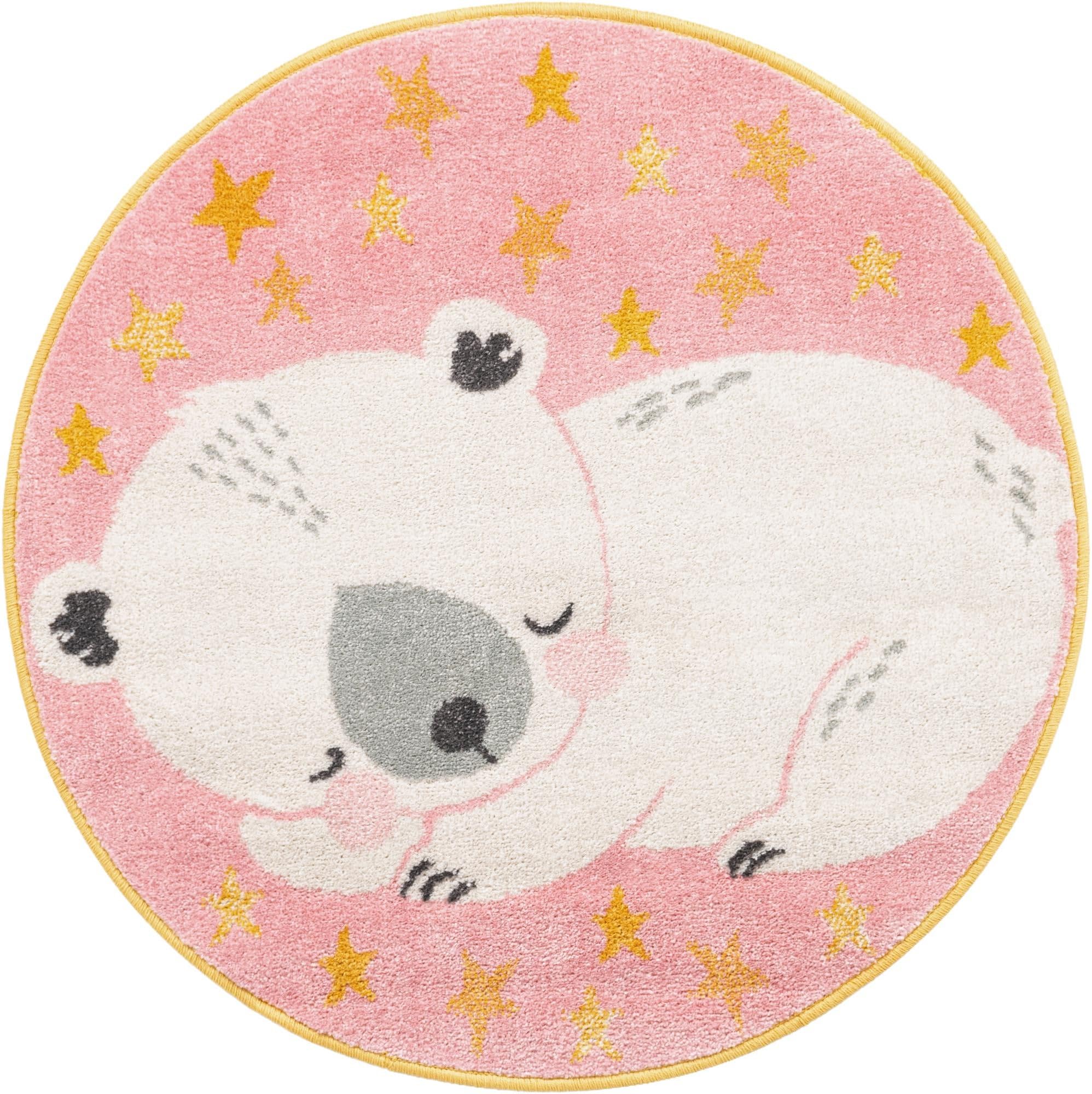 Rugs.com Whimsy Kids Collection Rug – 3 Ft Round Pink Medium-Pile Rug Perfect for Kitchens, Dining Rooms - Image 6