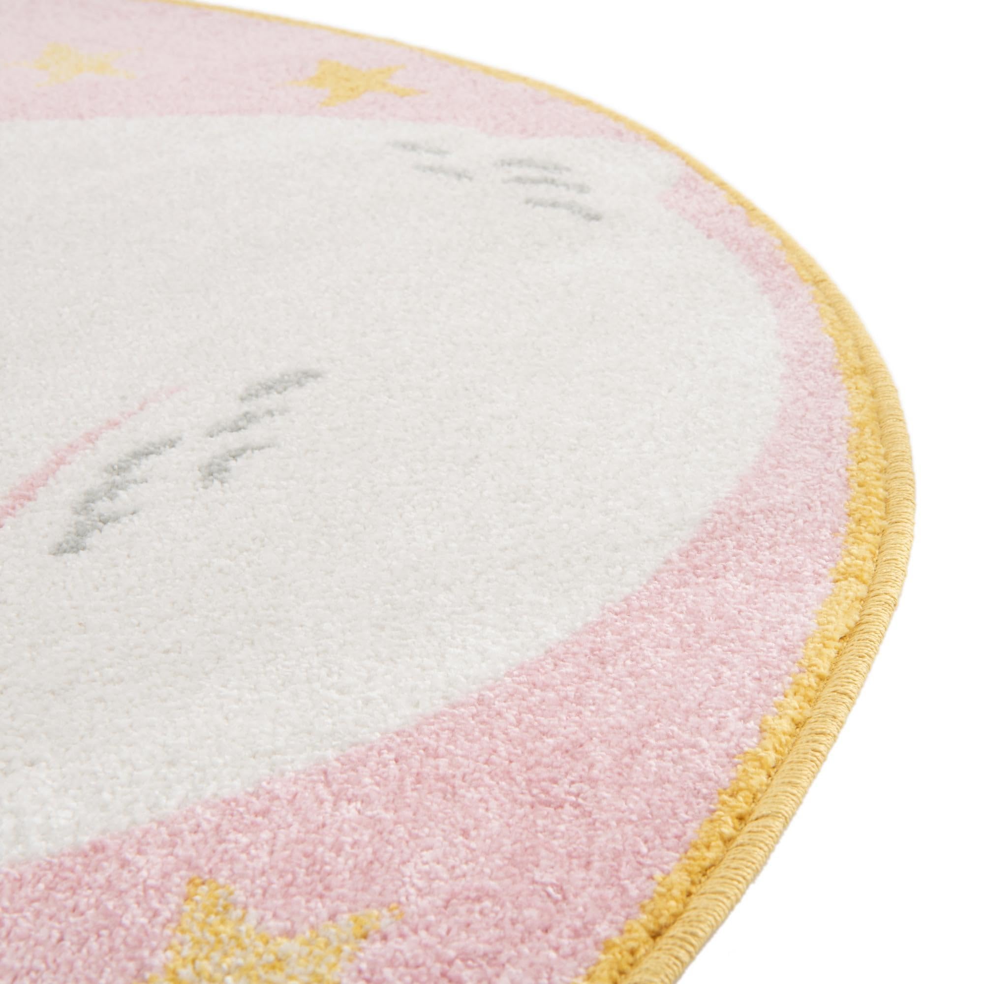 Rugs.com Whimsy Kids Collection Rug – 3 Ft Round Pink Medium-Pile Rug Perfect for Kitchens, Dining Rooms - Image 9