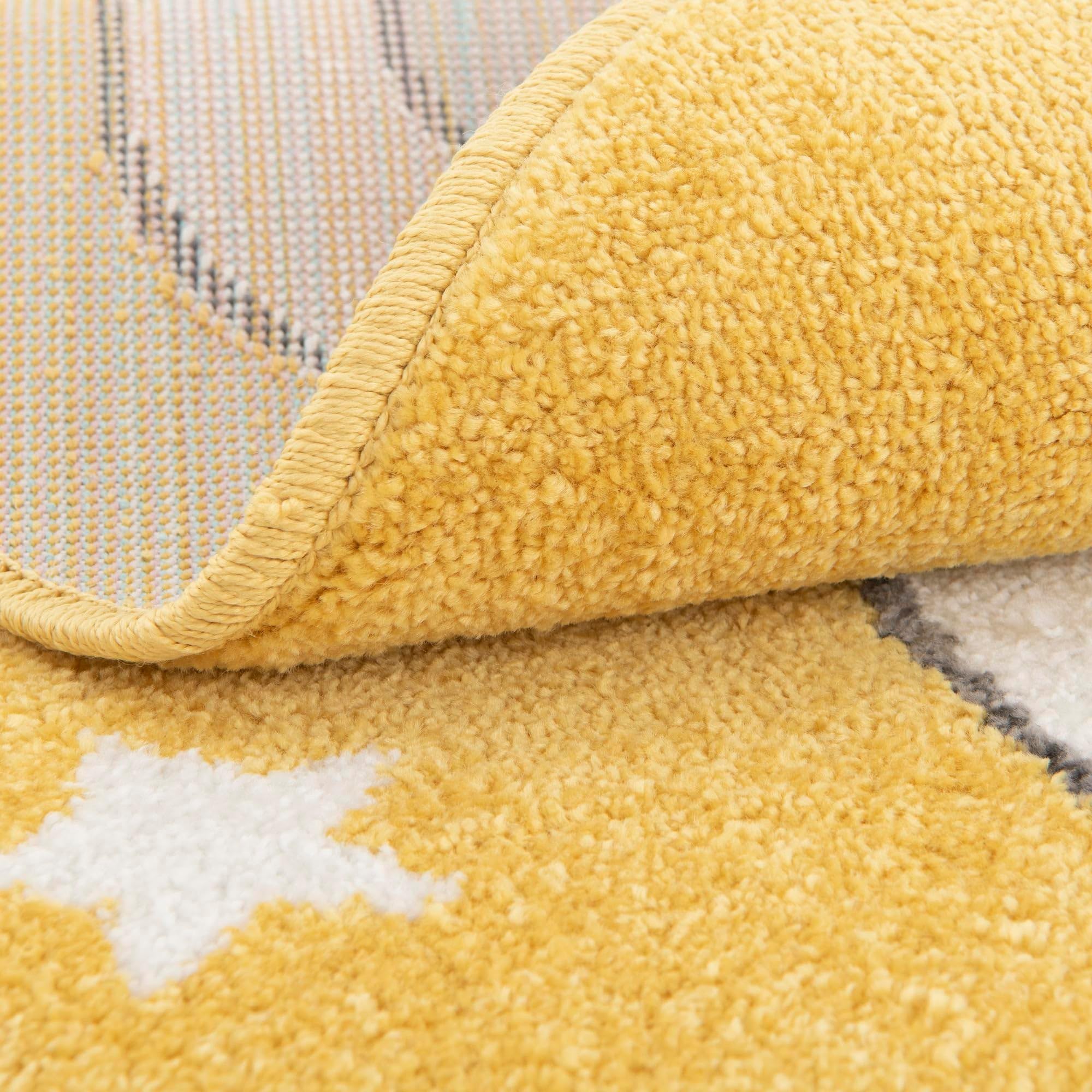 Rugs.com Whimsy Kids Collection Rug – 3 Ft Round Yellow Medium-Pile Rug Perfect for Kitchens, Dining Rooms - Image 8