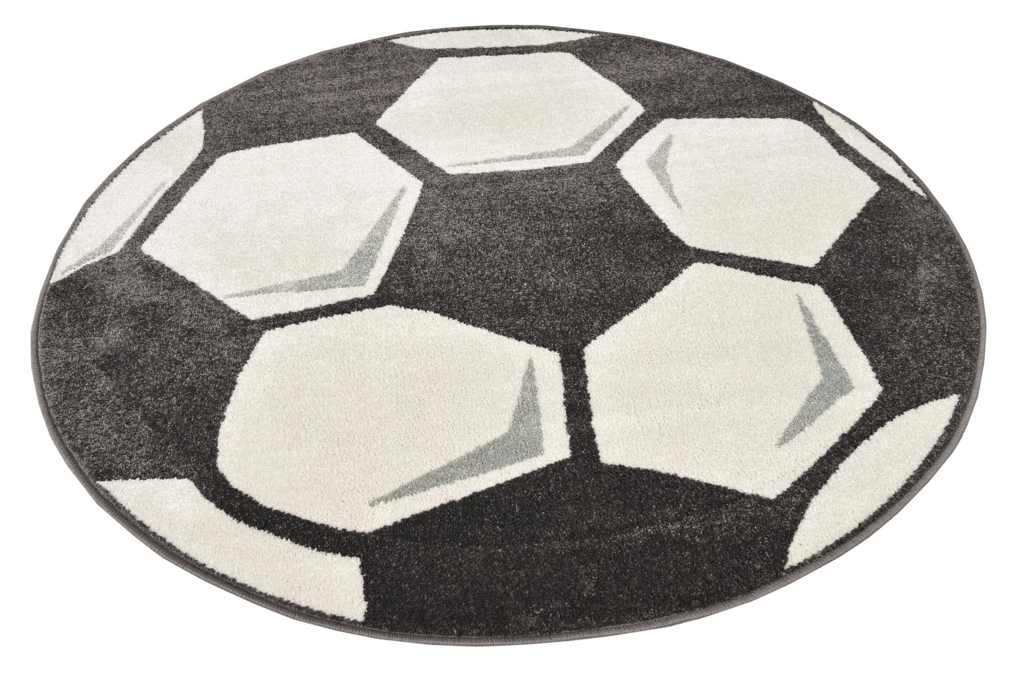 Rugs.com Whimsy Kids Collection Rug – 5 Ft Round Black and White Medium-Pile Rug Perfect for Kitchens, Dining Rooms - Image 3