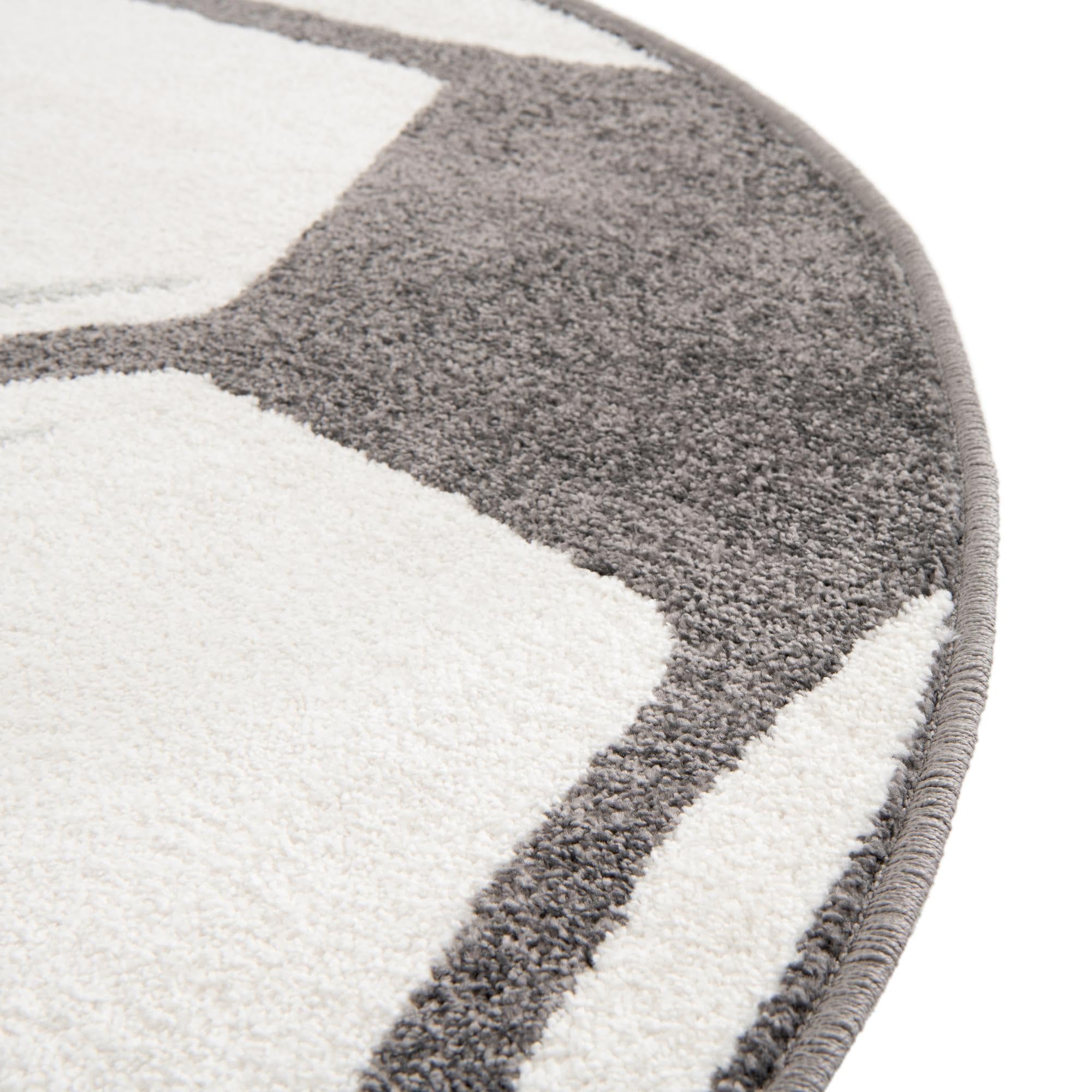 Rugs.com Whimsy Kids Collection Rug – 5 Ft Round Black and White Medium-Pile Rug Perfect for Kitchens, Dining Rooms - Image 7